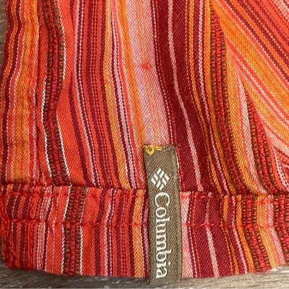 Columbia V Neck Orange Striped Top - Picture 6 of 12